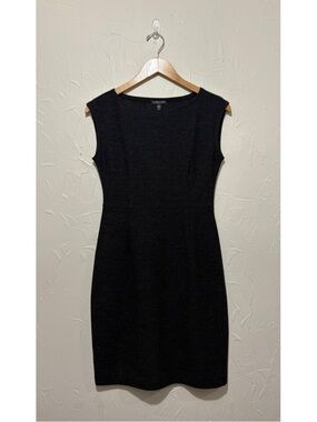 Eileen Fisher charcoal 100% wool fitted sleeveless mini dress (size 2/4 petite)